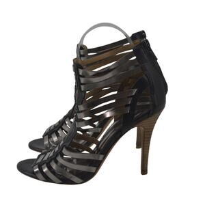 Coach Lucy Women's Sandals Black Silver Metallic Leather 6.5
